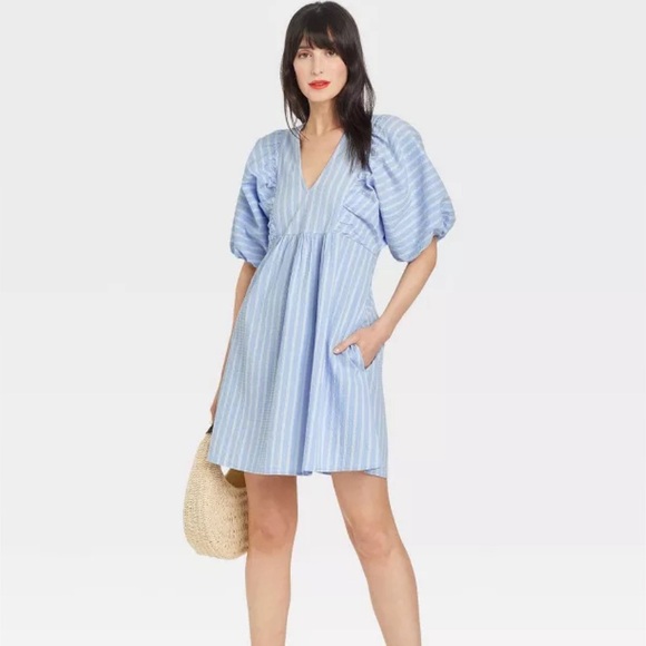 a new day Dresses & Skirts - A New Day Carolina Blue Stripe Dress